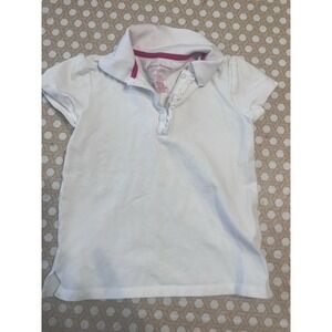 Girls Tommy Bahama White Polo 1/4 Button Size 5/6 Small